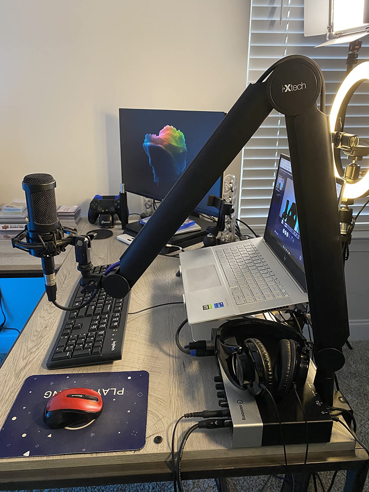 IXTECH Premium Microphone Boom Arm with Desk Mount, 360° Rotatable, Fully Adjustable, for Podcast, Video, Gaming, Radio, Studio, Recording, Sturdy and Universal VALIANT Model customer photo 1