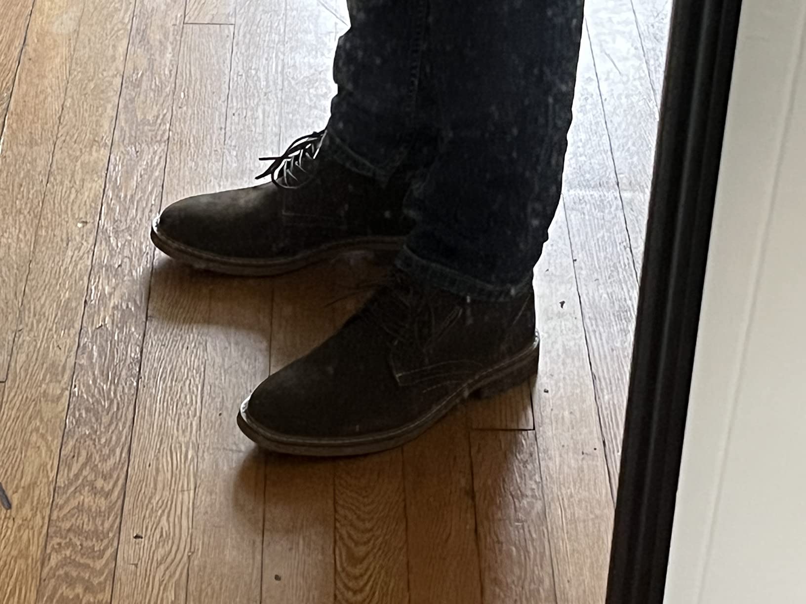 Arkbird Mens Chukka Boots, Genuine Leather Dress Boots Classic Casual Fashion Ankle Lace-up Boot for Men customer photo 2