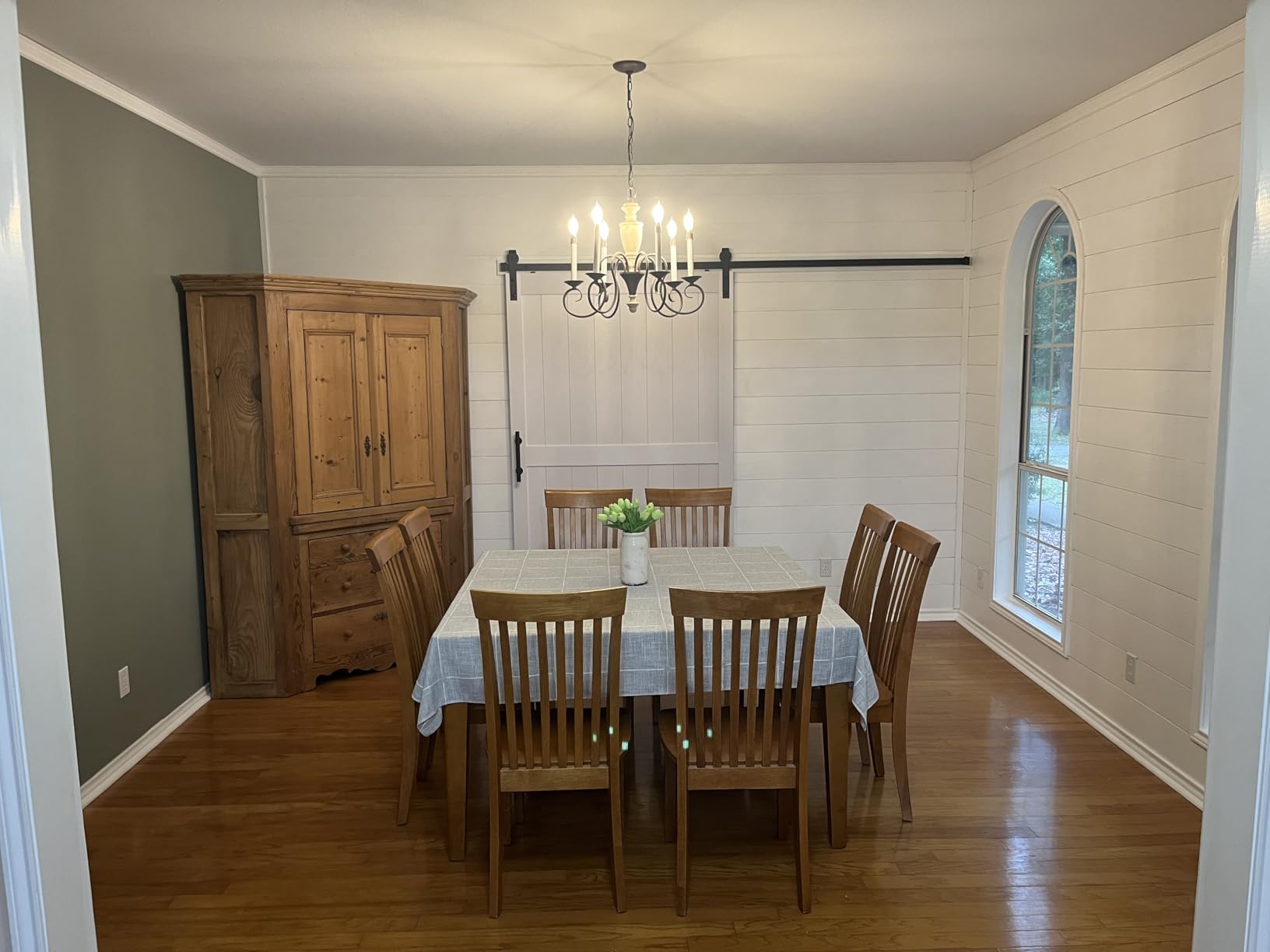 24in x 84in MDF Sliding Barn Door with 4ft Barn Door Hardware Kit & Handle customer photo 1