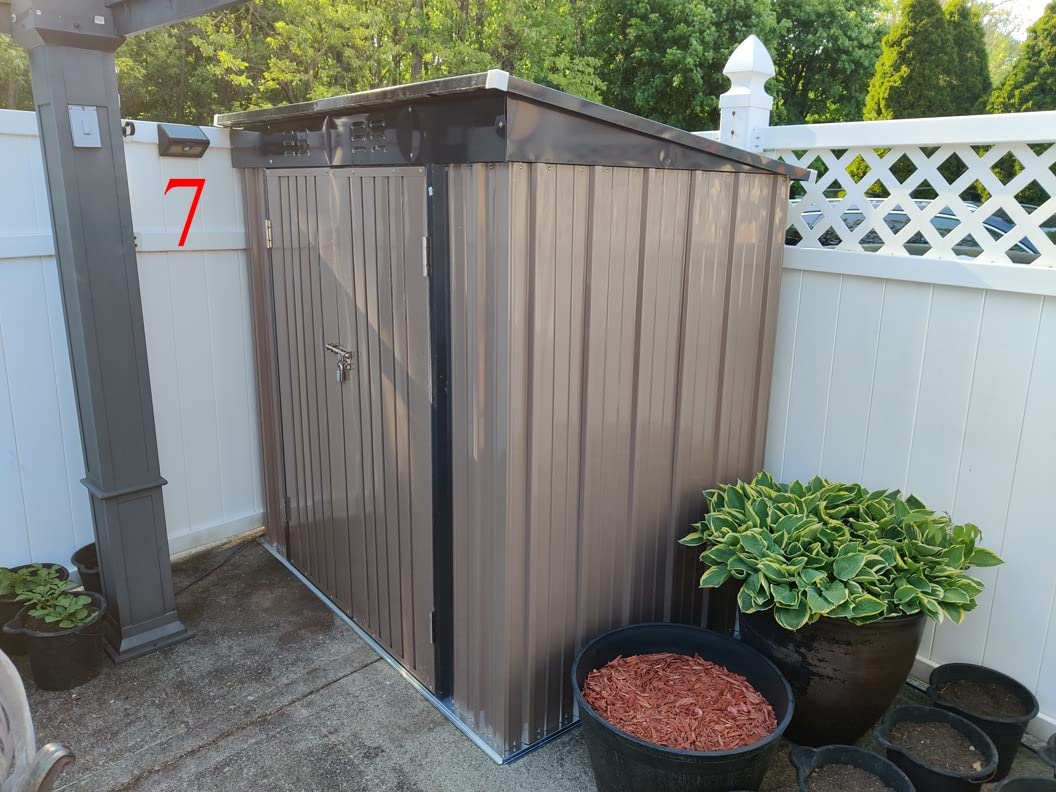 Gizoon 6x4 FT Outdoor Shed, Metal Garden Shed Lockable Doors, Dark Gray | Double Lockable Doors, Anti-Corrosion, Waterproof, Fits Backyard/Patio/Lawn, Spacious Storage Clearance, Durable Steel customer photo 1