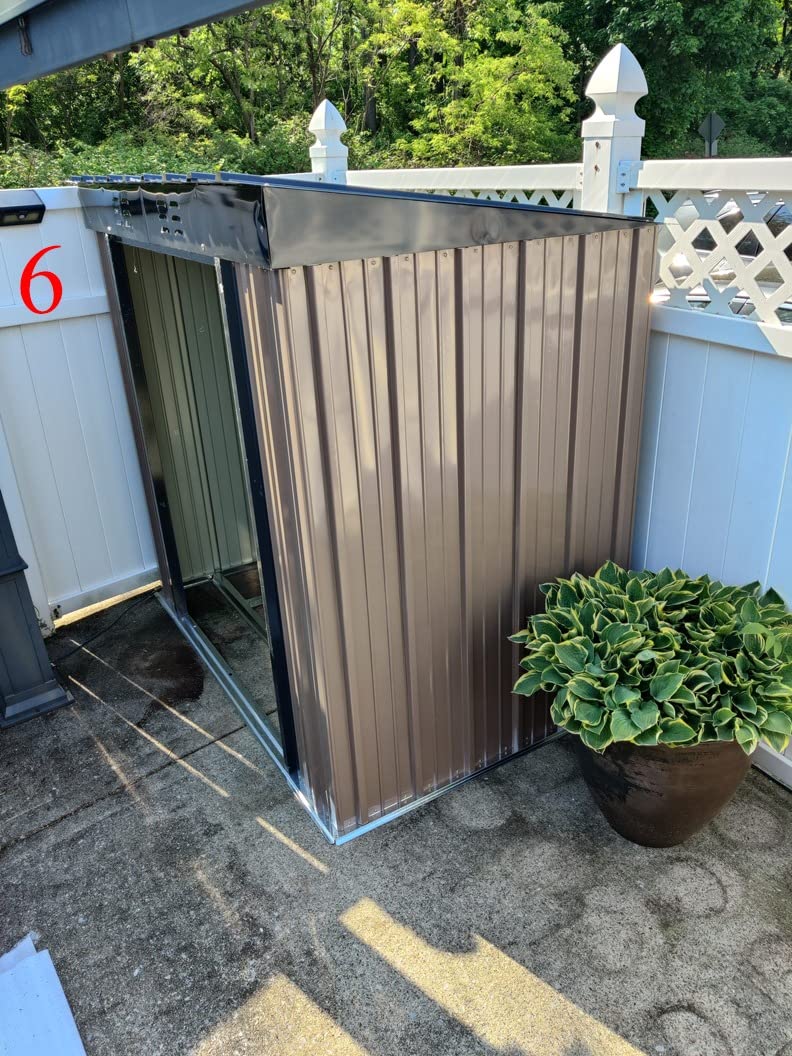 Gizoon 6x4 FT Outdoor Shed, Metal Garden Shed Lockable Doors, Dark Gray | Double Lockable Doors, Anti-Corrosion, Waterproof, Fits Backyard/Patio/Lawn, Spacious Storage Clearance, Durable Steel customer photo 2