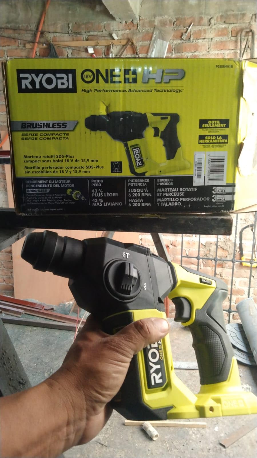 ONEAND HP 18V BRUSHLESS Cordless Compact 5/8 in. SDS Rotary Hammer Tool ONLY customer photo 2