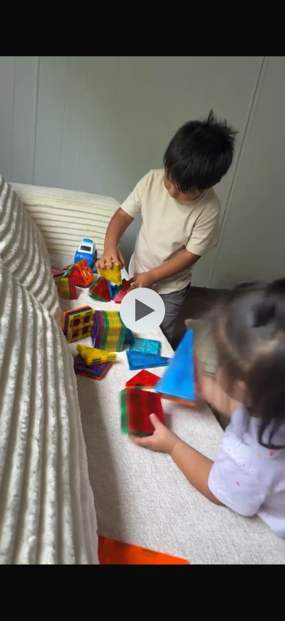 FNJO Magnetic Tiles, 110PCS Magnet Building Set, Magnetic Building Blocks, Construction STEM Learning and Playing Toys for Kids, Montessori Toy for Preschool Boys Girls customer photo 2