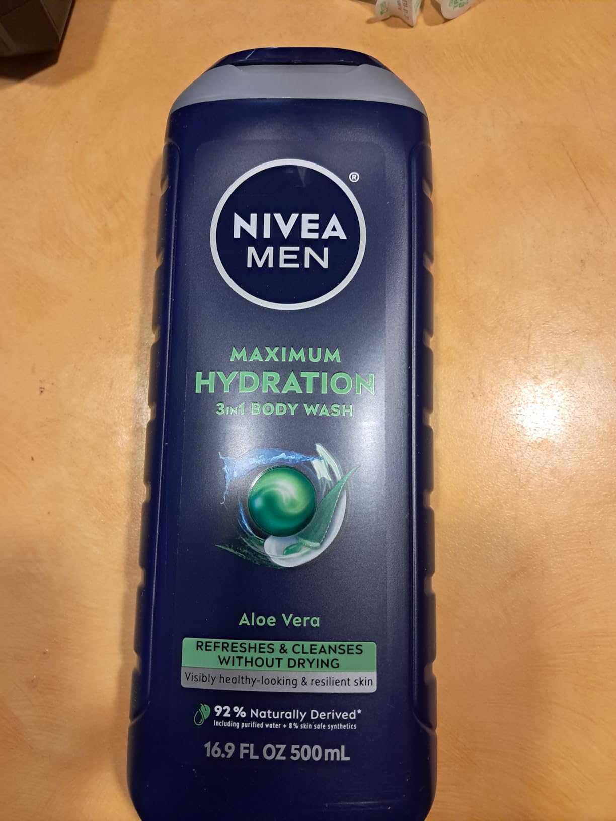 Nivea Men Maximum Hydration Body Wash for Dry Skin, Aloe Vera Enriched, 3-in-1 Moisturizing Body Wash, Face and Hair, Paraben Free, Vegan Formula, 30 Fl Oz Bottle customer photo 1