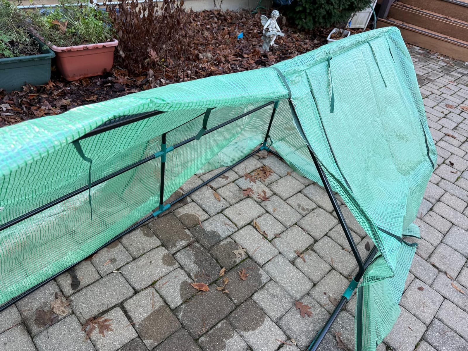 Outsunny 5.9' x 3' x 3' Mini Greenhouse Portable with Zippered Doors White customer photo 2
