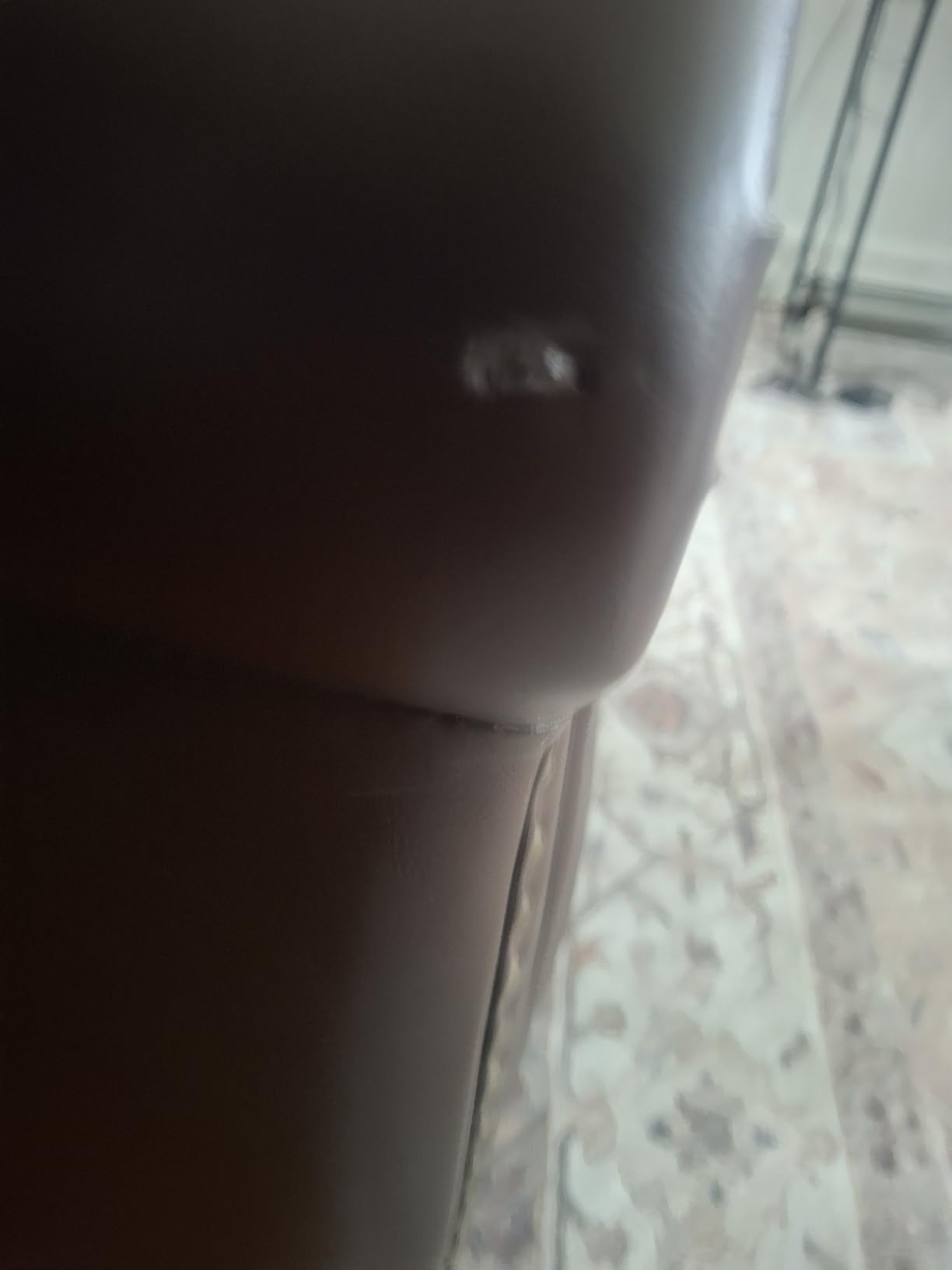 MOJAY Mid-Century PU Leather Accent Chair, Living Room Lounge Sofa Chair with Buttons, Single Club Armchair with Rivet Trim for Bedroom Home Reception (Brown) customer photo 2