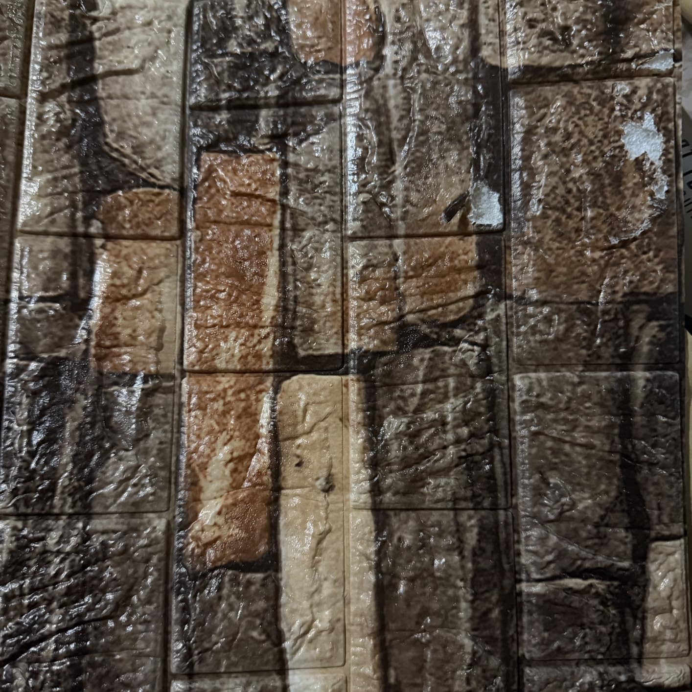 Tinlade 30 Pcs 3D Wall Panels Peel and Stick Wallpaper Foam, Grey Stone customer photo 2