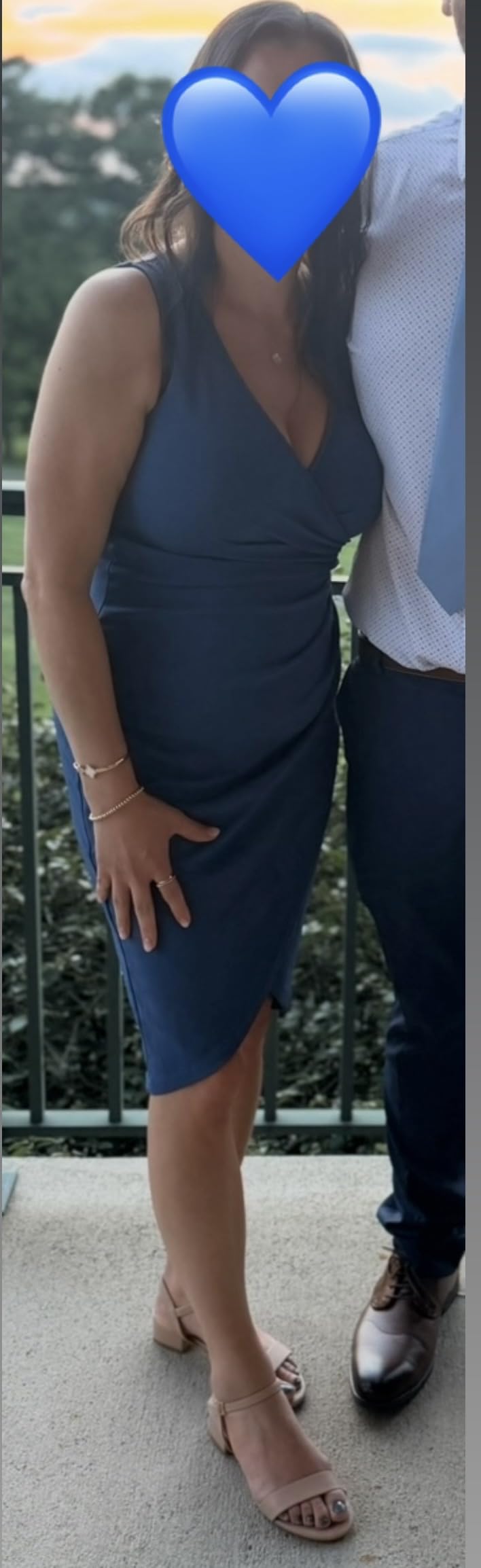IHOT 2026 Women's Sexy V Neck Sleeveless Faux Wrap Ruched Sheath Bodycon Cocktail Party Work Dress customer photo 2