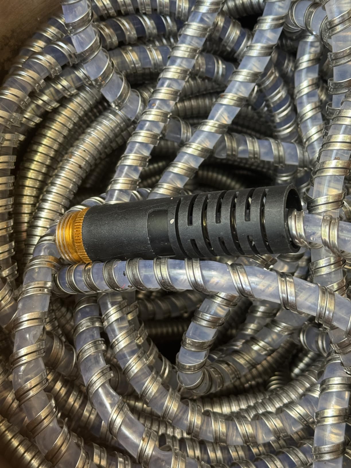Rcfunkid Garden Hose 100FT No-Kink Metal Hose With 10 Function Nozzle Tough customer photo 1
