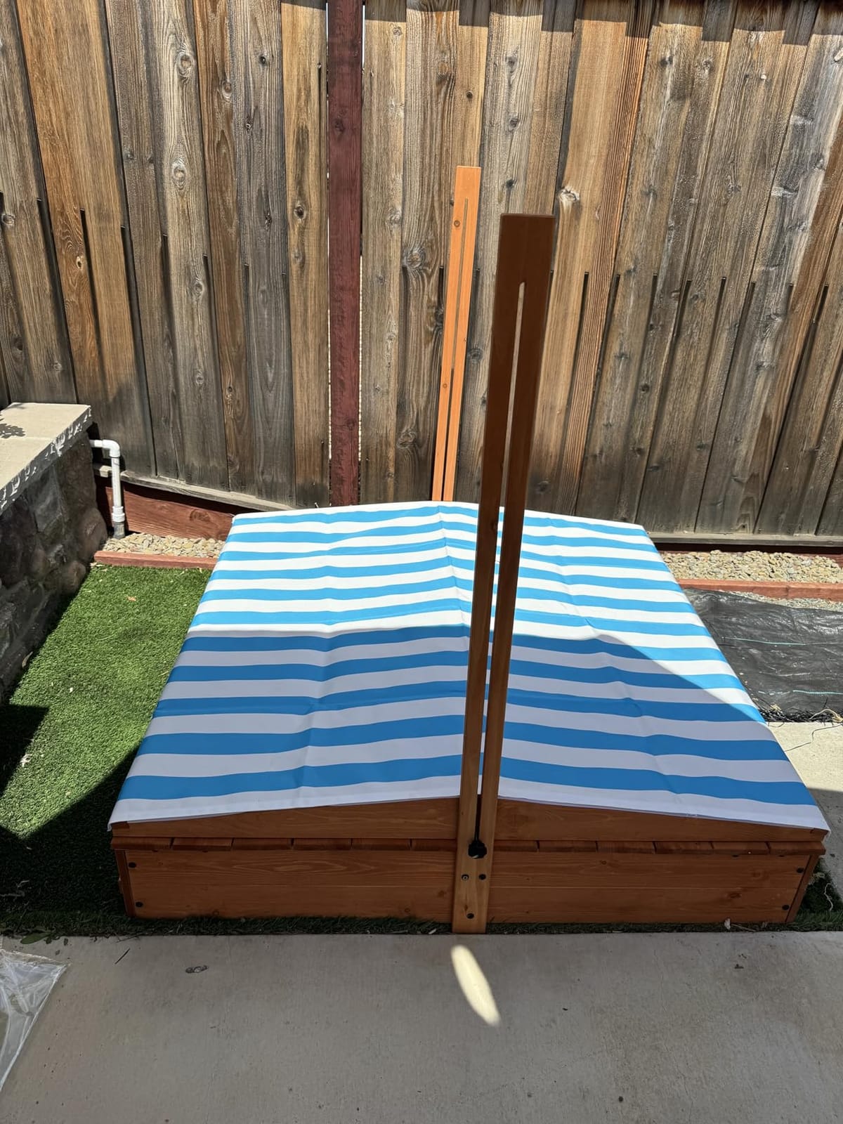Agitree Wooden Sandbox with Lid and Canopy for Kids Ages 3-8, 47