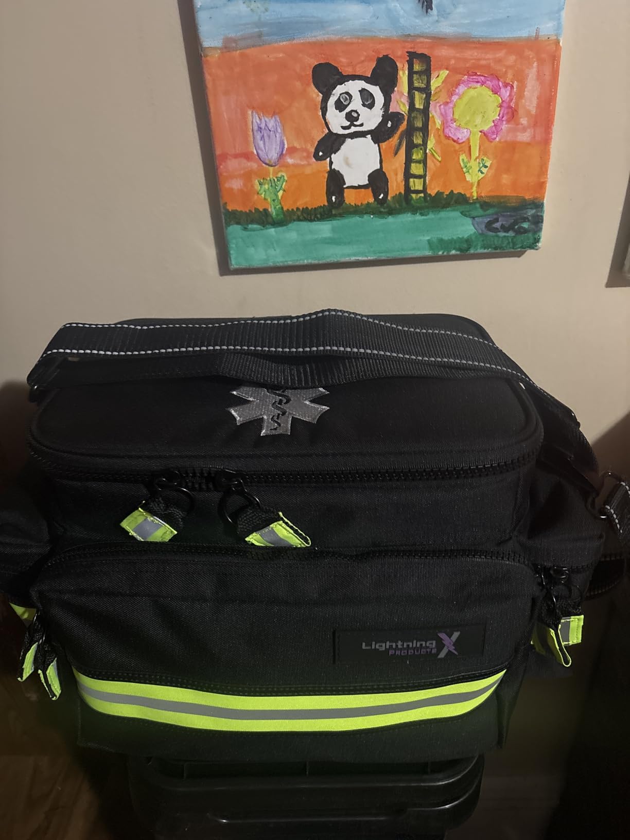 Lightning X Mid-Sized First Responder EMT Bag | LXMB25 | Fully Stocked w/ 240+ First Aid, EMS & Trauma Supplies - Fluorescent Yellow customer photo 2