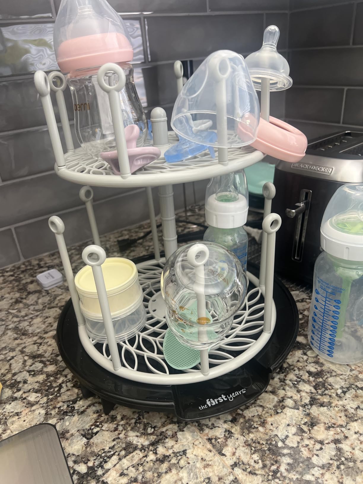 The First Years Spin Stack Bottle Drying Rack - Black customer photo 1
