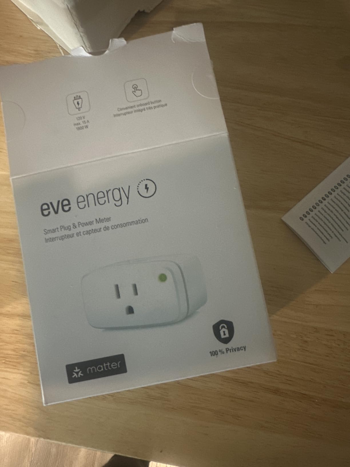 Eve Energy (Matter) - Smart Plug, App and Voice Control, 100% Privacy, Matter Over Thread, Works with Apple Home, Alexa, Google Home, SmartThings customer photo 1
