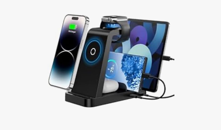 Wireless Charger for iPhone - 5 in 1 Charging Station for Multiple Devices Apple: Fast Wireless Charging Stand Dock for iPhone 17 16e 16 15 14 13 12 Pro Max Apple Watch Airpods customer photo 1