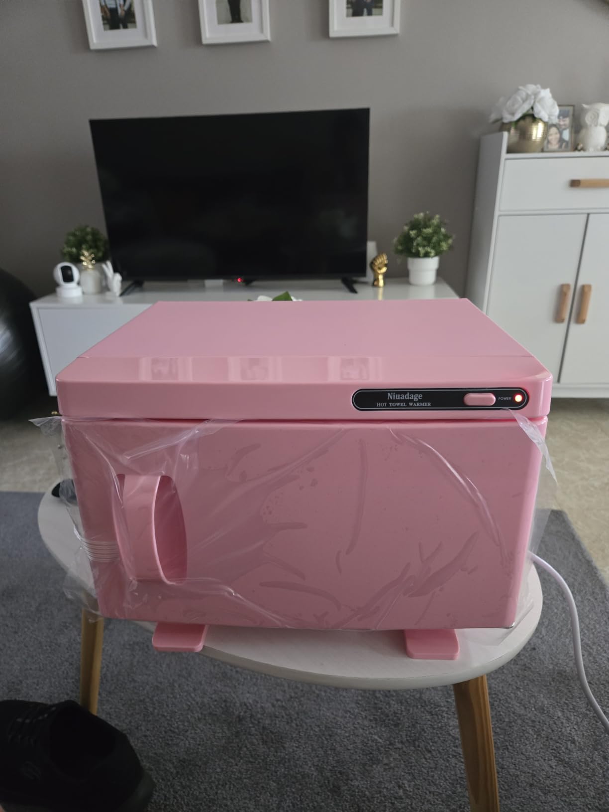 Hot Towel Warmer Cabinet,Facial & Spa Towel Caddy Warmer-Pink customer photo 1