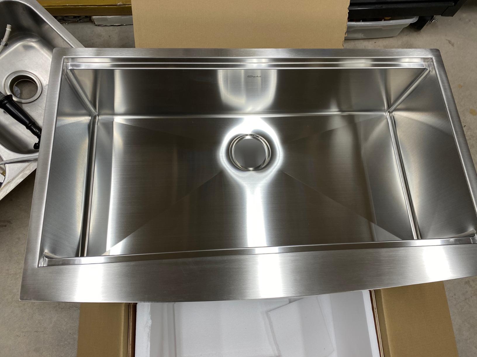 Sarlai 30 Farmhouse Kitchen Sink Stainless - 30 x 22 Inch Farmhouse Sink Ledge Workstation Sinks Apron Front Single Bowl 16 Gauge Stainless Steel Luxury Kitchen Farm Sinks customer photo 1