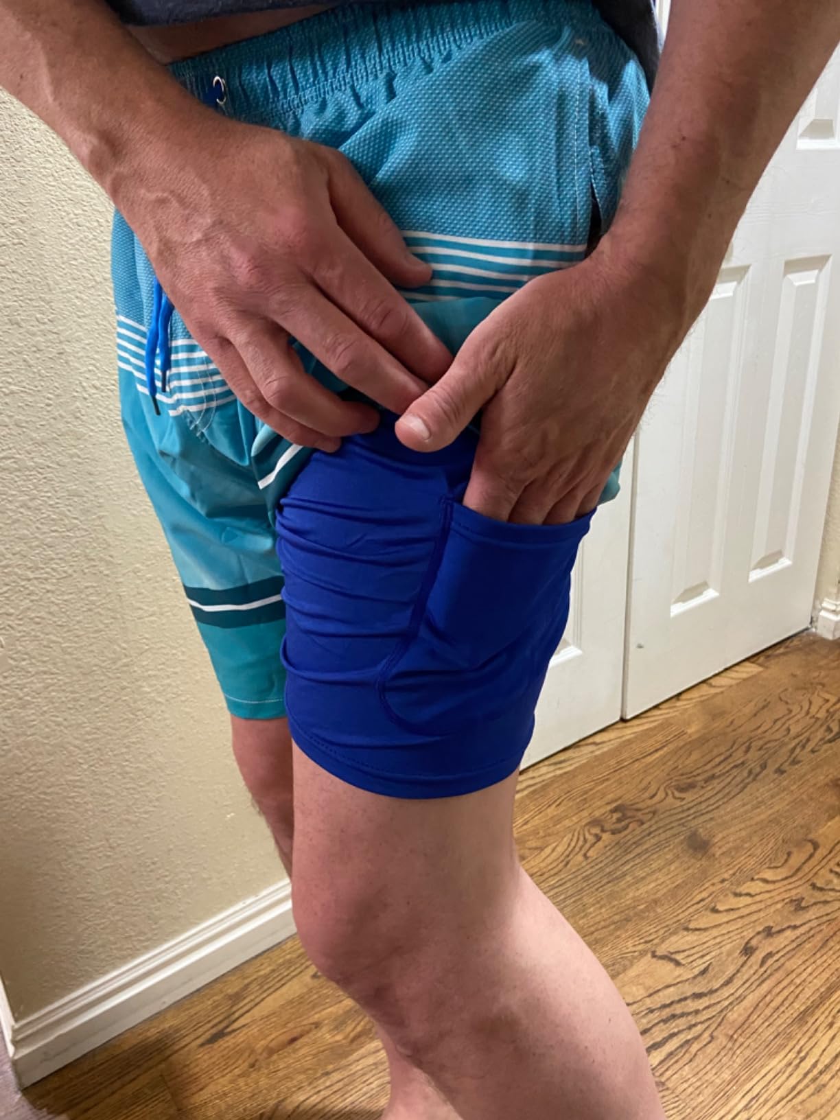 SILKWORLD Mens Swim Trunks Quick Dry Compression Liner 2 in 1 Swimsuit customer photo 2