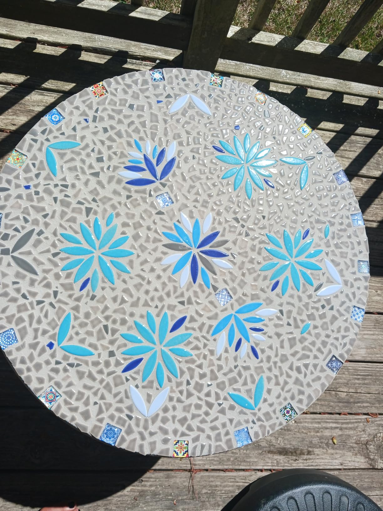 1.1LB Irregular Ceramics Mosaic Tiles, Mosaic Pieces Stones for DIY Mosaic Making Craft Hobby Arts Home Wall Decoration (Sky Blue) customer photo 2