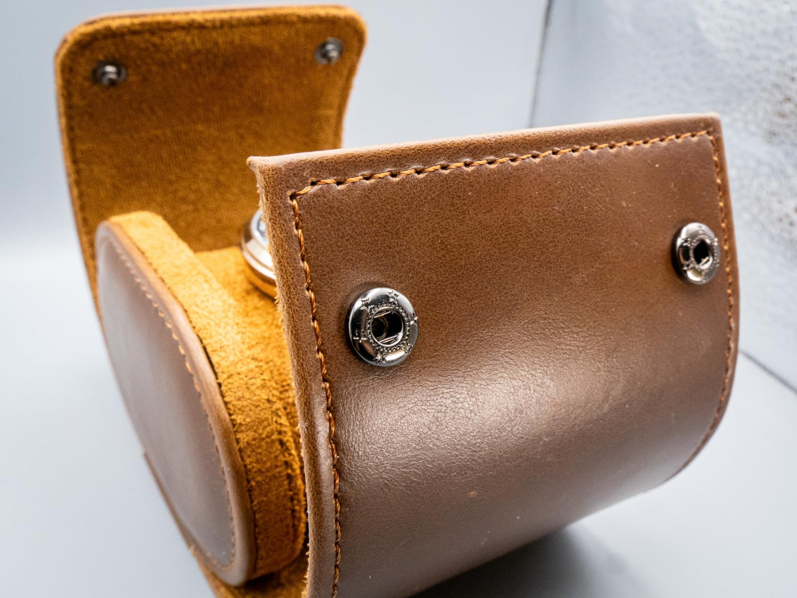 MR.OKAY 2 Watch Travel Case-Classic Leather Watch Case With Superb Texture.Portable Watch Roll Or Organizer For Storage And Display. Best Travel Gift for Men,All Handcrafted By Artisans. customer photo 2