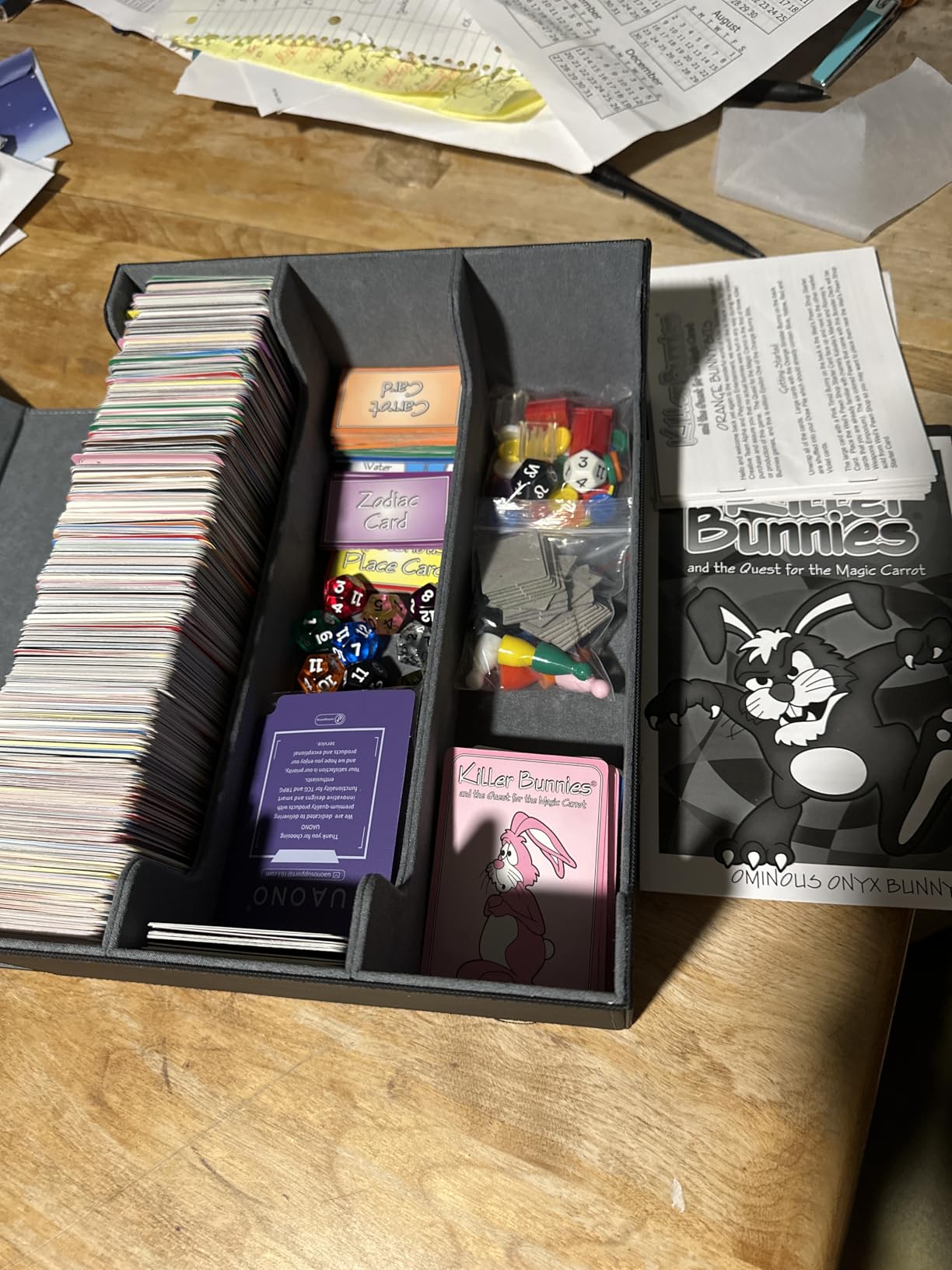 UAONO Trading Card Storage Box for 1800+ Sleeved Cards, Bulk Card Storage | Magnetic Closure PU Leather Card Organizer with 10 Dividers & 3 Stoppers for MTG, PTCG, TCG, Sports Cards (Black) customer photo 2