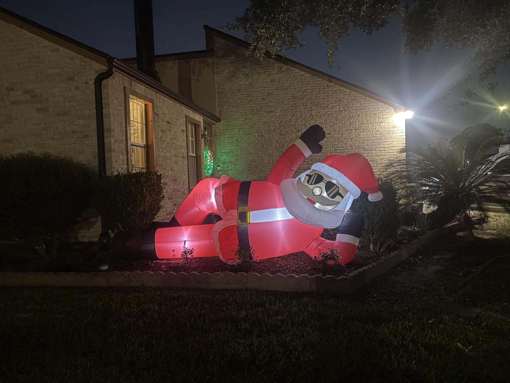 OurWarm 10FT Christmas Inflatables Outdoor Decorations, Giant Inflatable Black Santa Outdoor Inflatables, Christmas Blow Up Yard Decorations for Xmas Outside Lawn Yard Garden customer photo 2