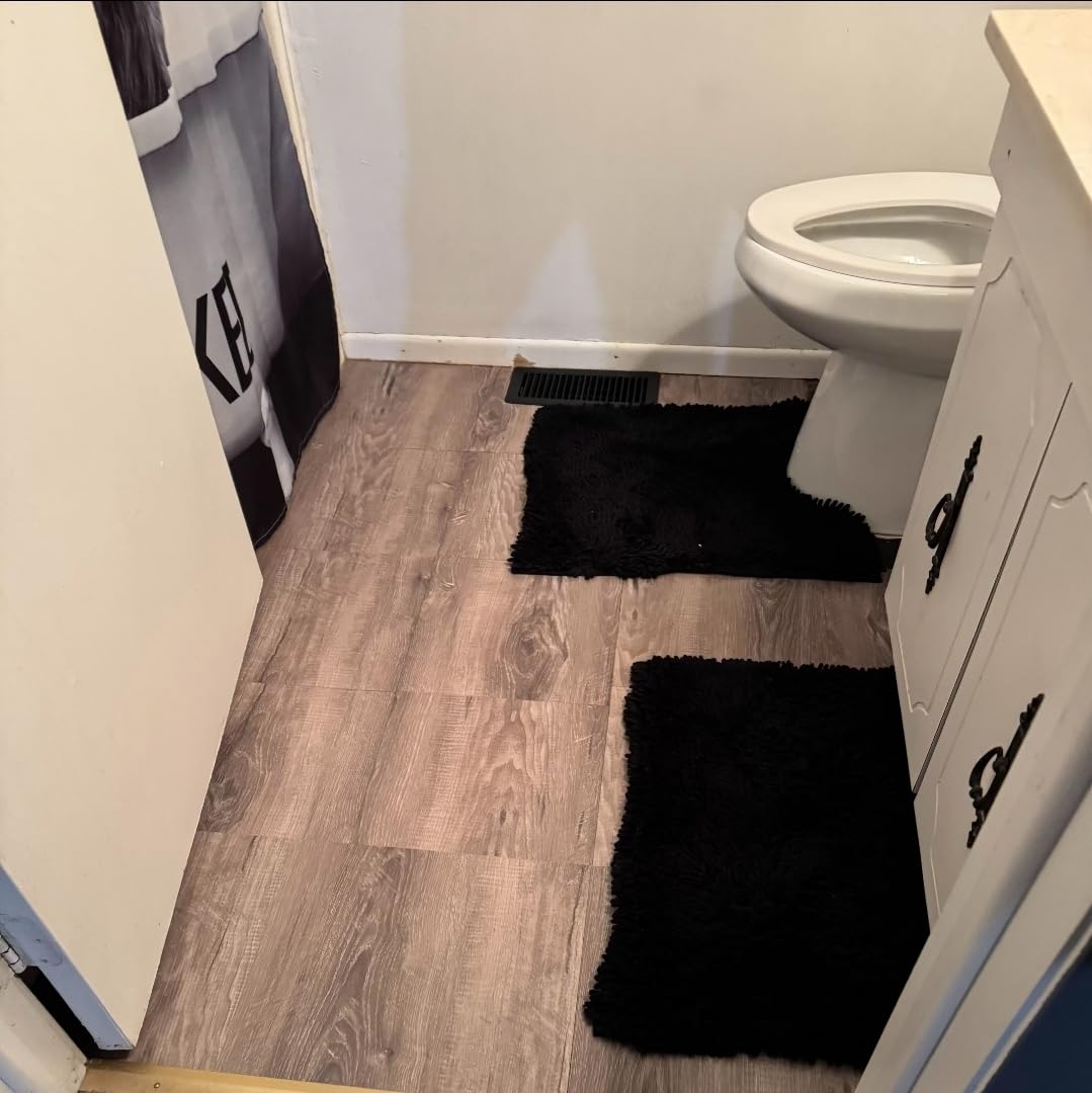 Art3d 30-Pack Peel and Stick Vinyl Floor Planks, 12 x 12 in, Taupe Ash customer photo 1