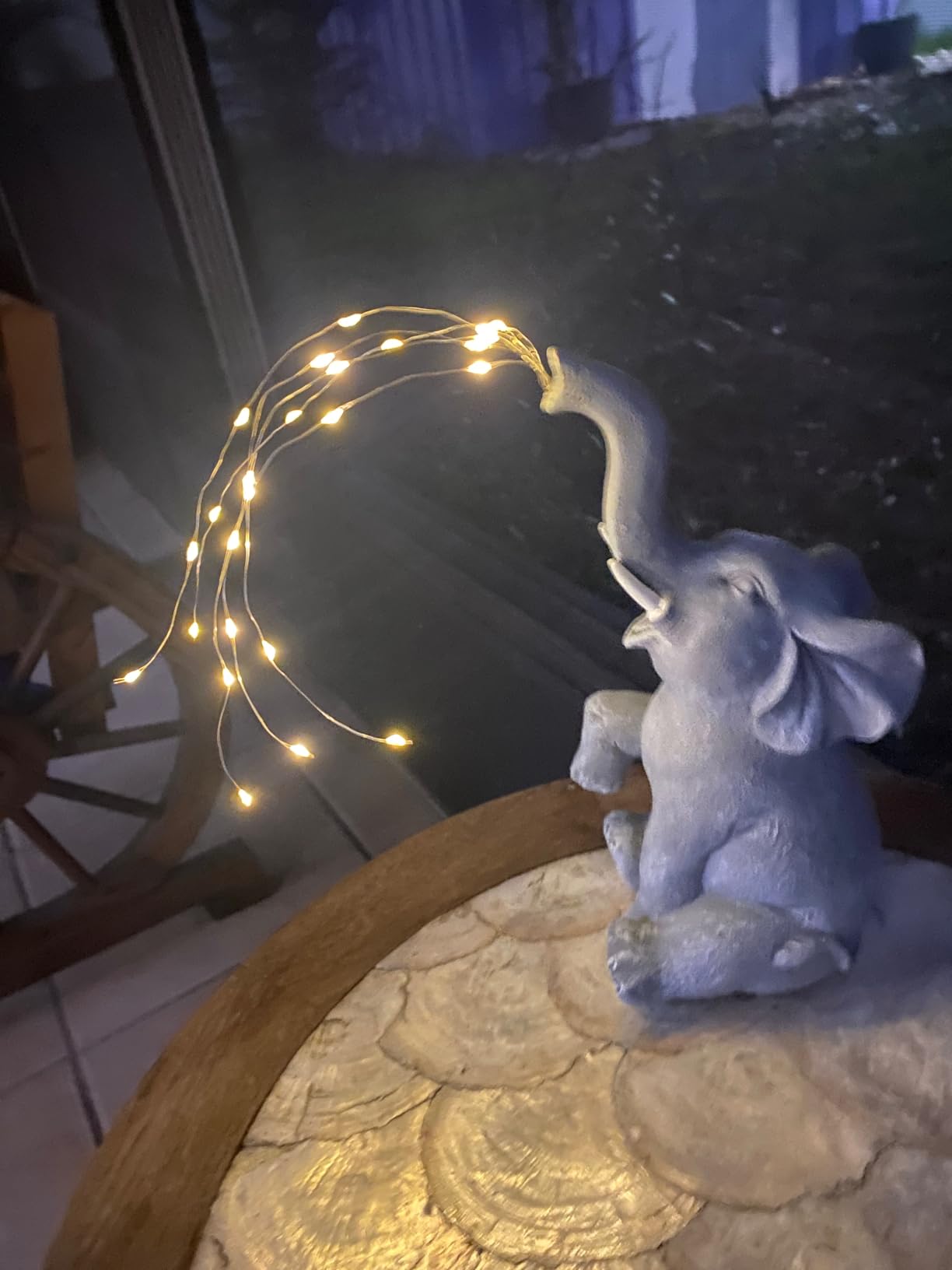 GIGALUMI Elephant Statue Solar Garden Decor Yard Outdoor Gifts for Women customer photo 1
