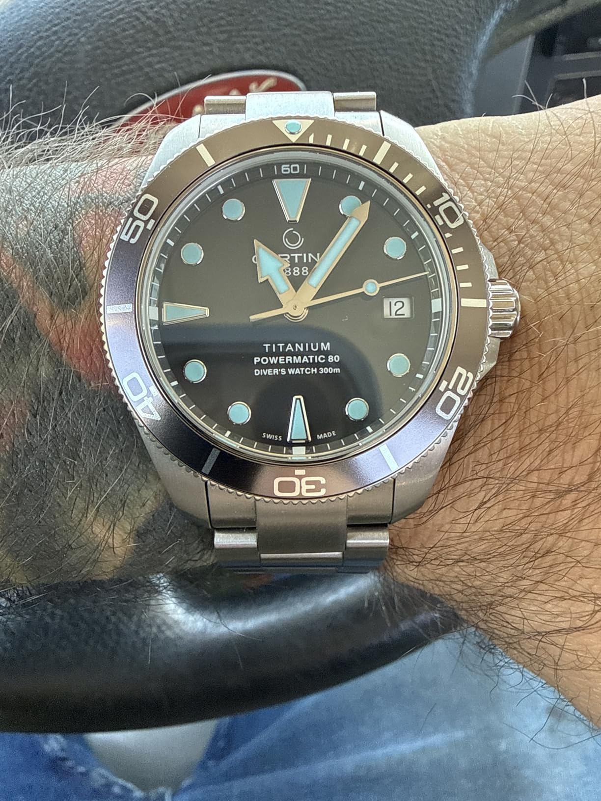 Certina, Mens, DS Action Diver 38mm Powermatic 80, Titanium, Swiss Automatic, Watch, Anthracite, Titanium, 19, (C0328074408100) customer photo 1
