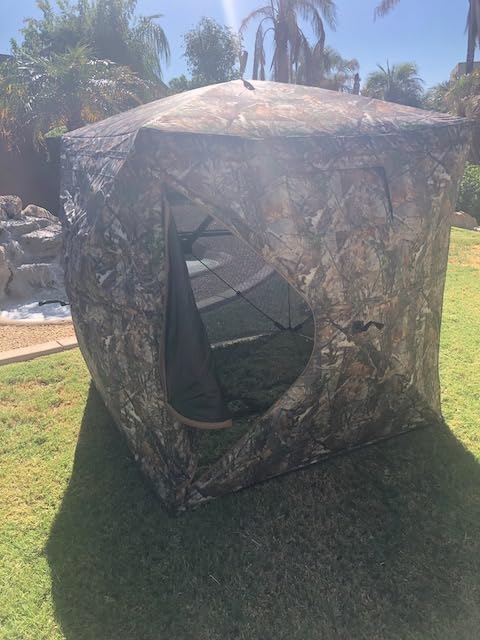 HUNTSEN Portable Hunting Blind - 270°/360°See Through with Waterproof Floor Mat customer photo 2