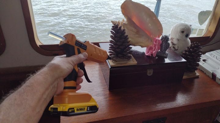 100W Cordless Hot Glue Gun for DeWalt 20V MAX Battery (Tool Only) Wireless Power Glue Gun Full Size with 12pcs Glue Sticks(0.43