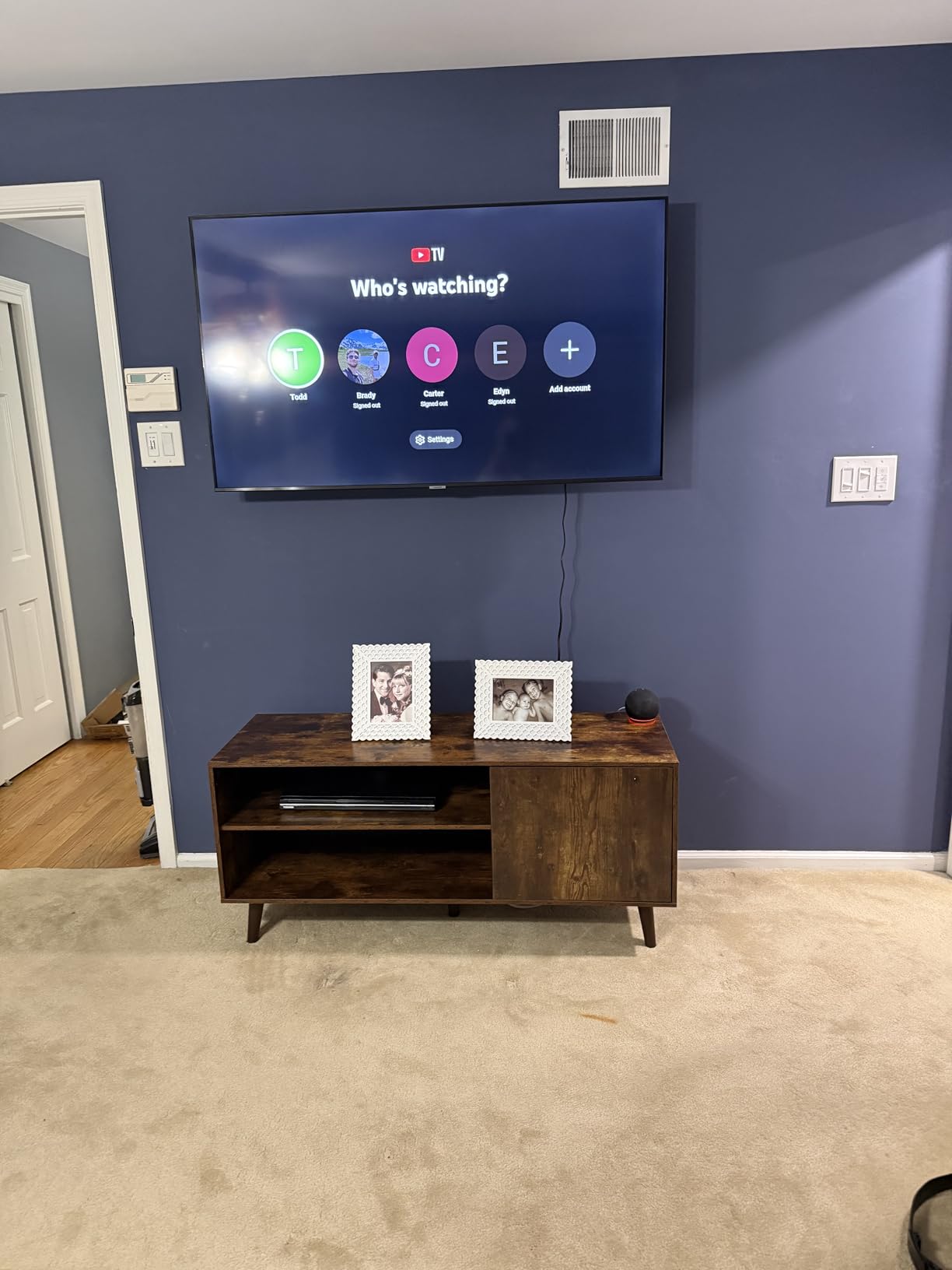 WLIVE TV Stand for 55 Inch TVs, Entertainment Center with Storage Cabinet, Mid-Century Modern TV Stands for Living Room and Bedroom, Media TV Console, White customer photo 1