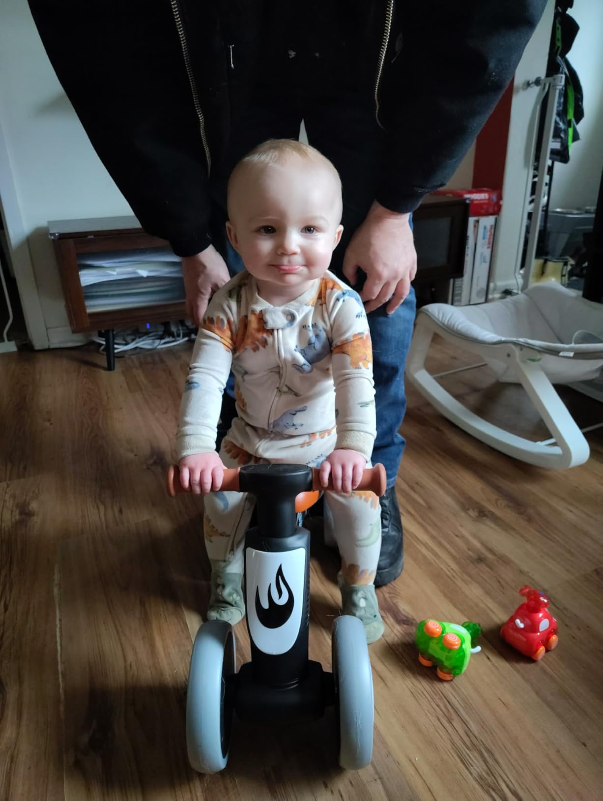 WETIFY Colorful Lighting Baby Balance Bike Toys for 1 Year Old Boy Gifts, 10-36 Month Toddler Balance Bike, No Pedal 4 Silence Wheels & Soft Seat First Bike, One Year Old Boy Birthday Gift. customer photo 2