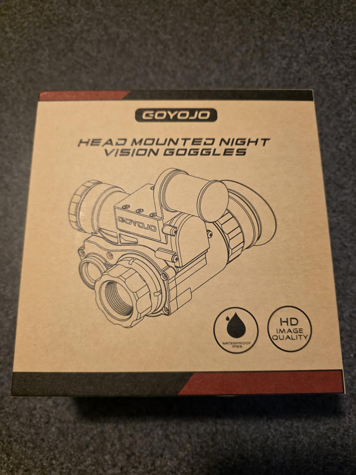 GOYOJO NVG10 Night Vision Monocular Helmet-Mounted Goggles,1080P HD NVG with 1X Optical Zoom, Adjustable Infrared, IP66 Waterproof for Hunting, Surveillance, Camping, Built-in Compass customer photo 2