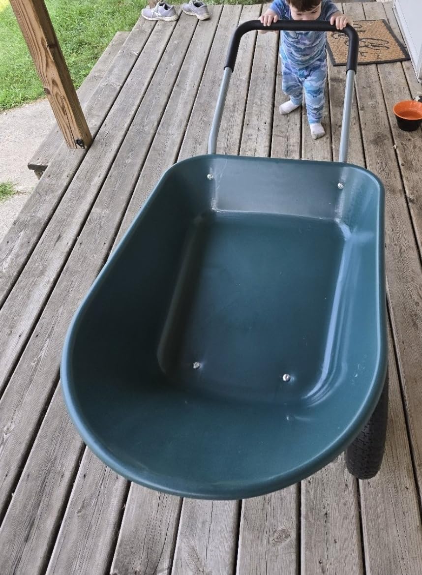 IDZO Upgrade 2 Wheel Wheelbarrow, Yard Cart with Padded Handlebar, 14 Inch customer photo 1