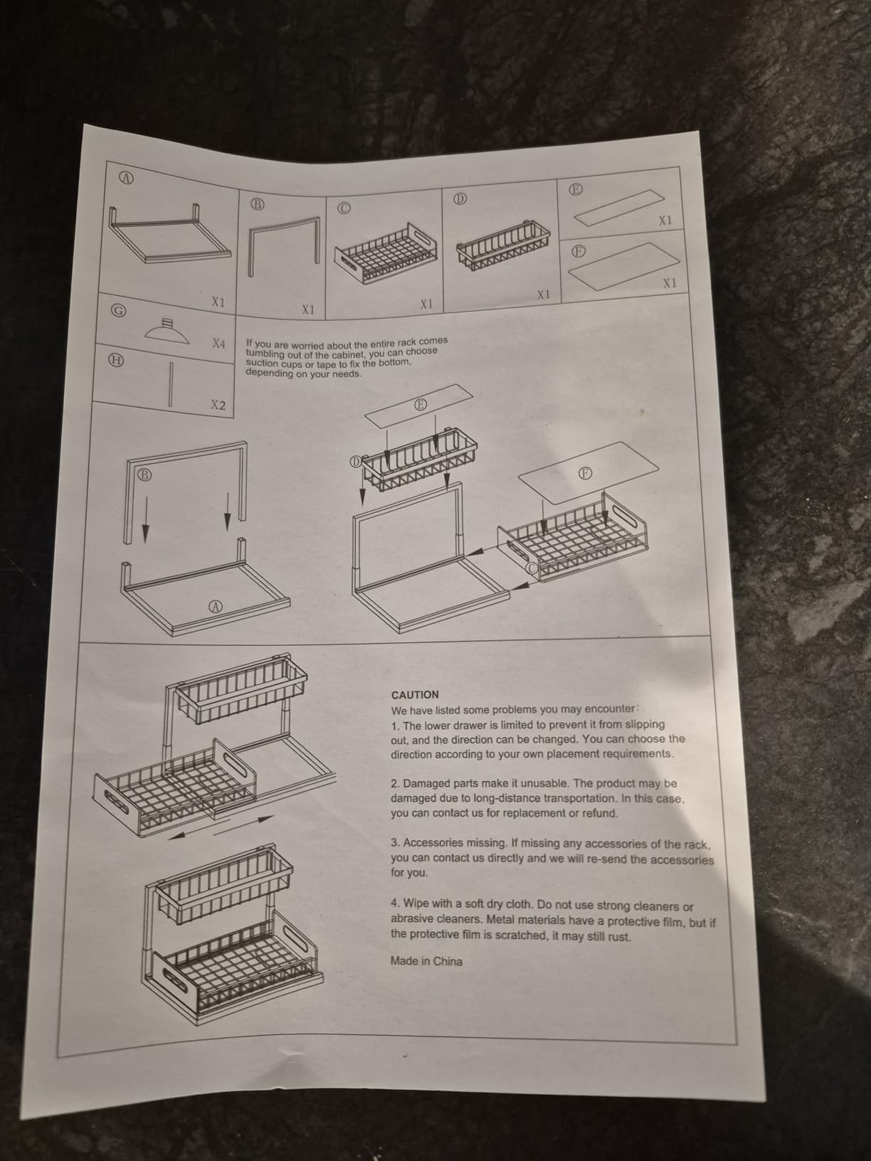 REALINN Under Sink Organizer, L-Shaped 2 Tier Pull Out Cabinet Organizer customer photo 1