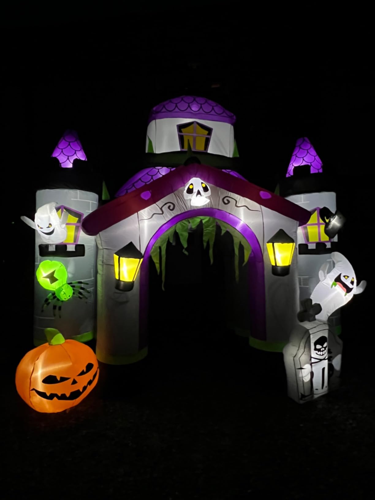 ZPISF Halloween Inflatables Giant 12.5 FT Haunted House Castle Archway Outdoor Decorations, Large Halloween Arch Blow Up Yard Decorations for Front Lawn Garden Decor customer photo 2