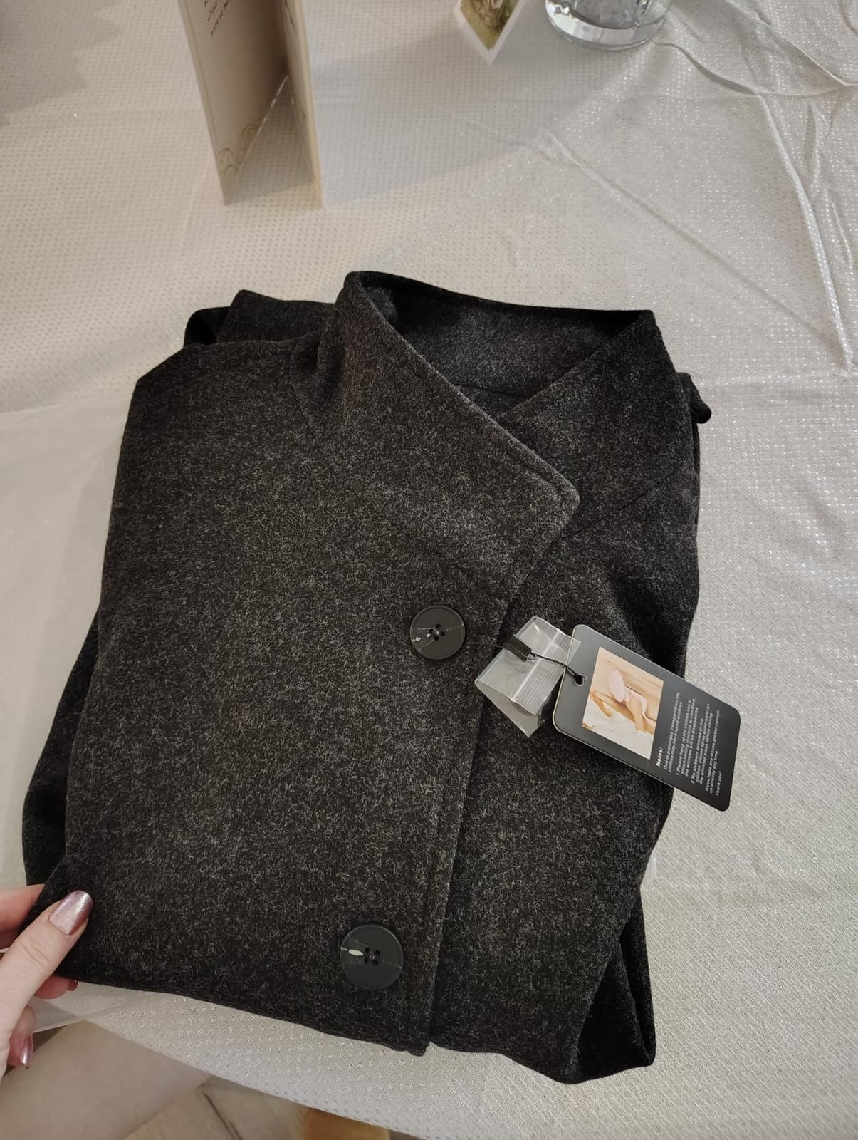 CHARTOU Women's Casual Thicken Wool Blend Stand Collar Single Breasted Pea Coat customer photo 2