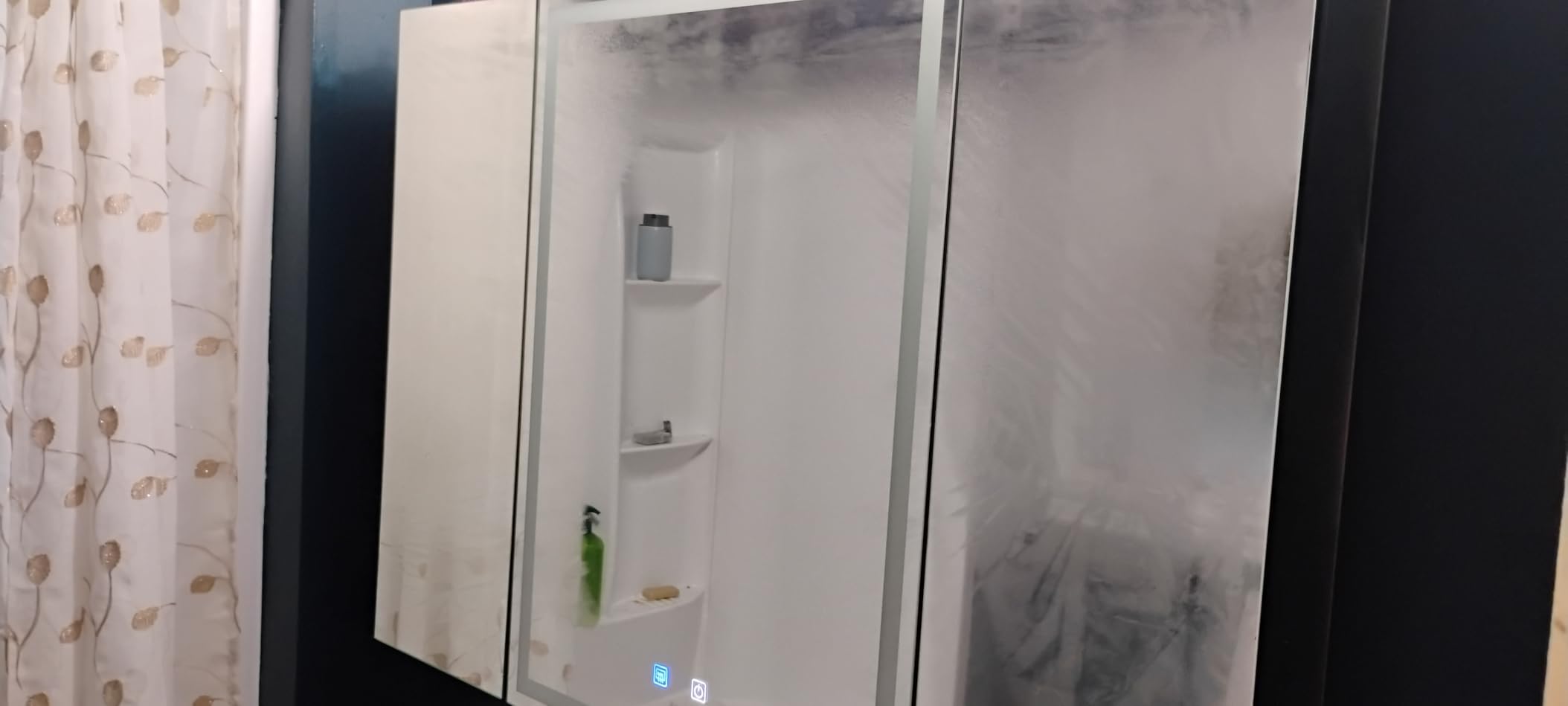 20 * 28 Left Hinge LED Bathroom Mirror Cabinet, Aluminum Medicine Cabinet customer photo 1