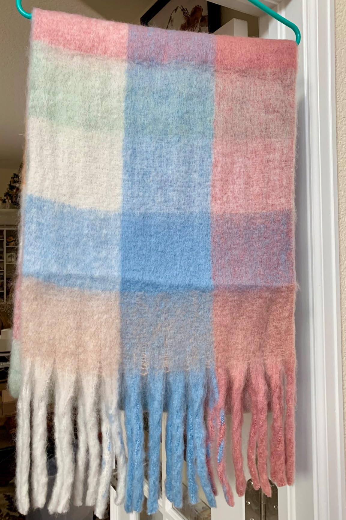Chunky Winter Scarfs for Women Cold Weather Warm Knit Thick Plaid Scarf Long Large Oversized Checked Scarves customer photo 2