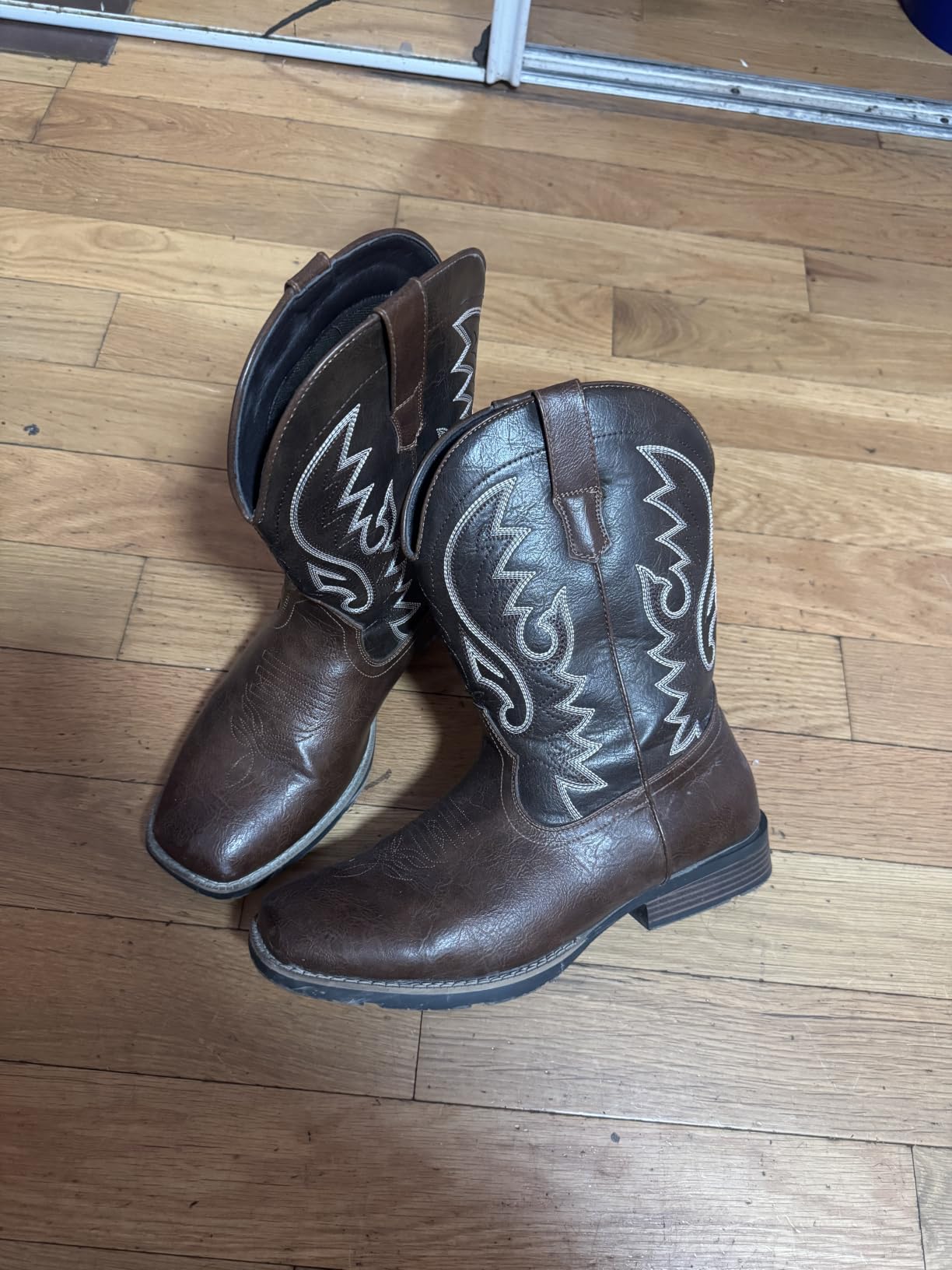 IUV Cowboy Boots For Men with Wide Square Toe Western Retro Boot customer photo 2
