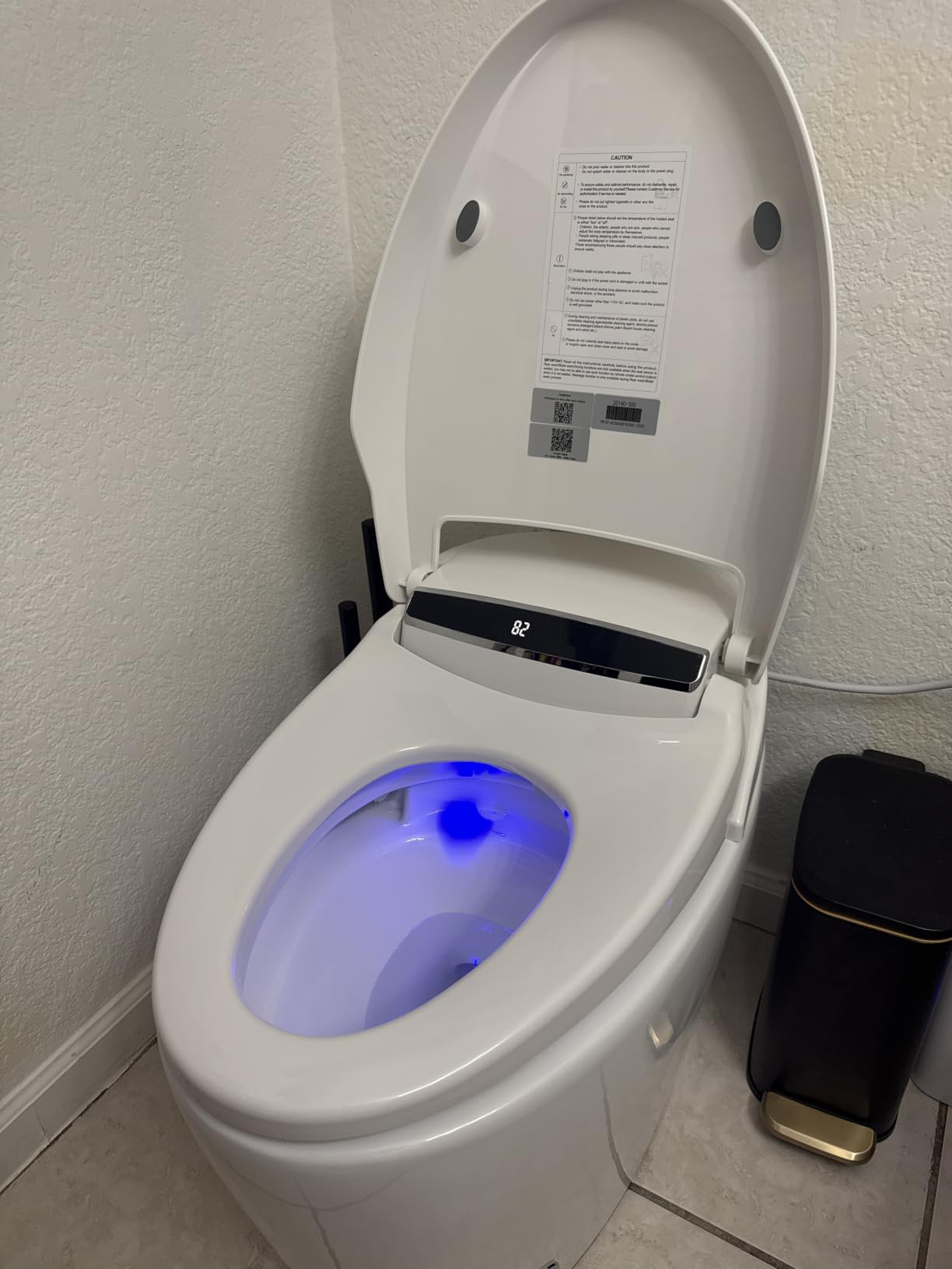 LOUPUSUO Smart Toilet with Bidet Built In with Warm Water Sprayer and Dryer | Foot Sensor Operation,Heated Seat toilet with LED Display for Bathroom,Auto Dual Flush customer photo 1