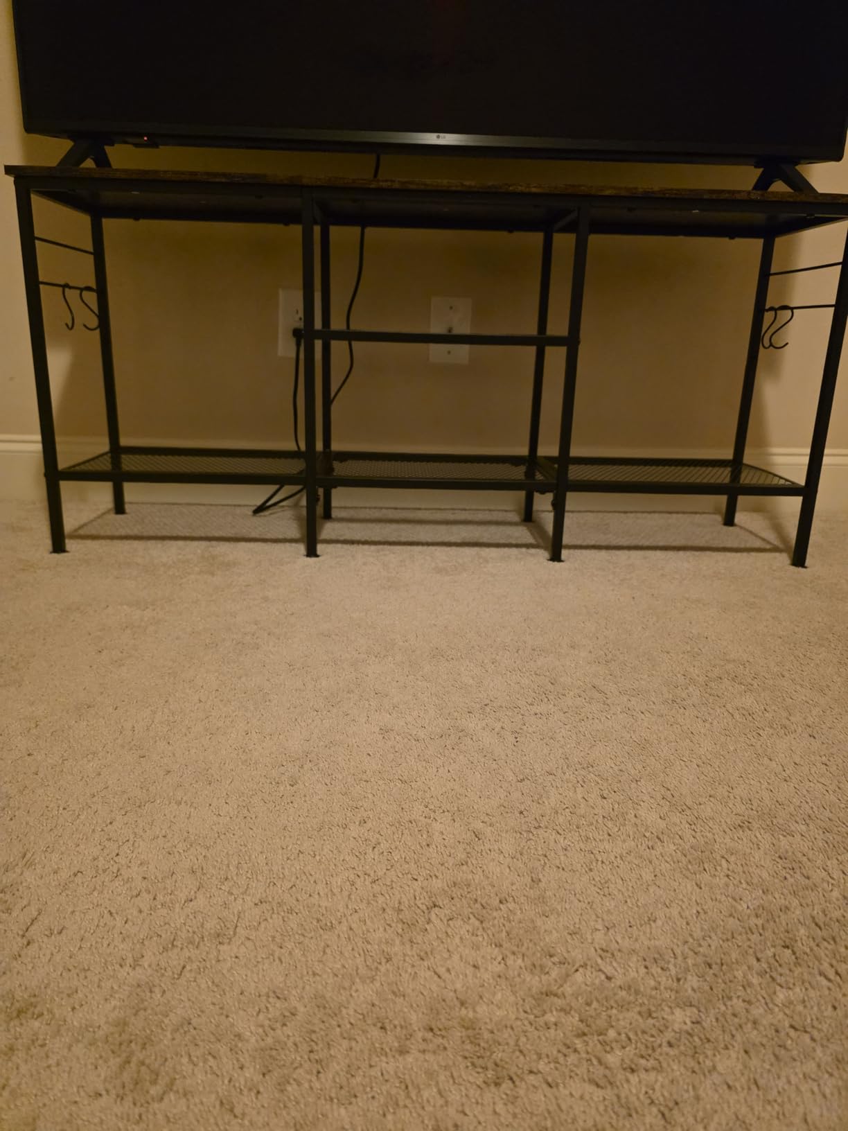 Furologee TV Stand, Entertainment Center with Open Shelves, Rustic Brown customer photo 2