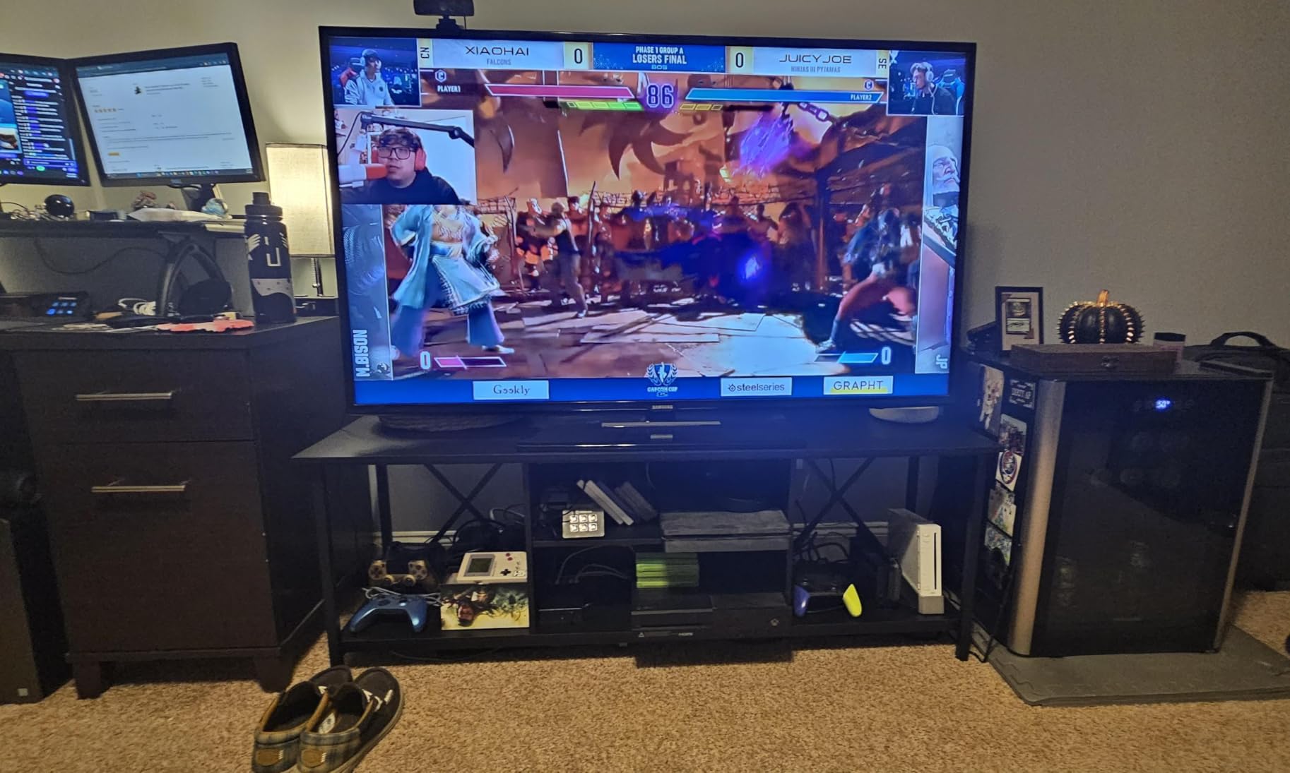 WLIVE Industrial TV Stand for Up to 65 inch TV, Heavy-Duty Metal Frame Entertainment Center with Adjustable Shelves & Cable Management, Media TV Console for Living Room Bedroom, Rustic Brown customer photo 2