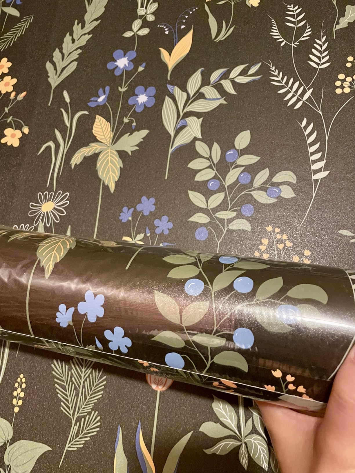 Green Vintage Floral Peel and Stick Wallpaper Boho Floral Contact Paper customer photo 1