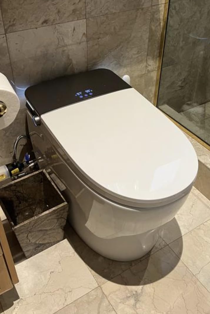CANEST Smart Toilet, Smart Toilet with Bidet Built in, ADA Comfort Height, Intelligent Temp Control, Foot Sensor Operation, Warm Water, Heated Seat, Air Dryer, Digital Display (TC-100GE) customer photo 2