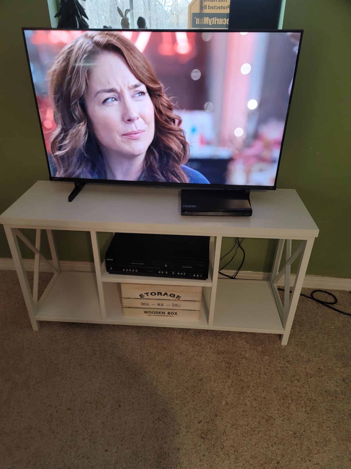 EXCEFUR 55 Inch TV Stand for Televisions up to 65 Inch, Modern Entertainment Center with Storage Shelves, Industrial Media TV Console for Living Room, Bedroom, Rustic Brown customer photo 1