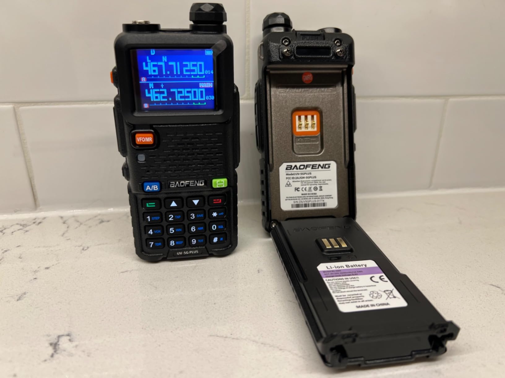 BAOFENG UV-5G Plus GMRS Handheld Radio, 999 CHs Chirp Compatible, 2 Pack | Long Range Repeater Capable, USB-C 2500mAh Rechargeable, for Camping Off-Road Trips, 15.5 in Antenna, Programming Cable customer photo 2