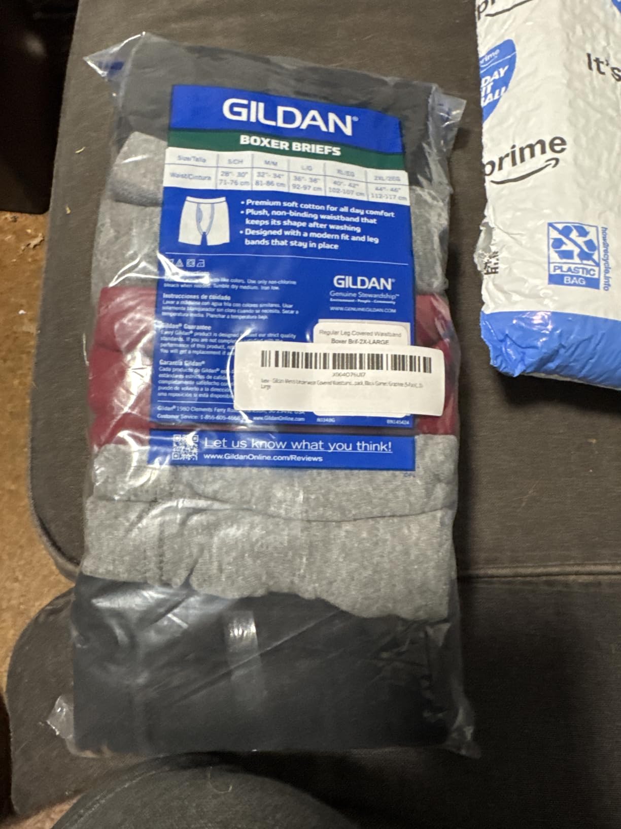 Gildan Men's Underwear Covered Waistband Boxer Briefs, Multipack customer photo 2