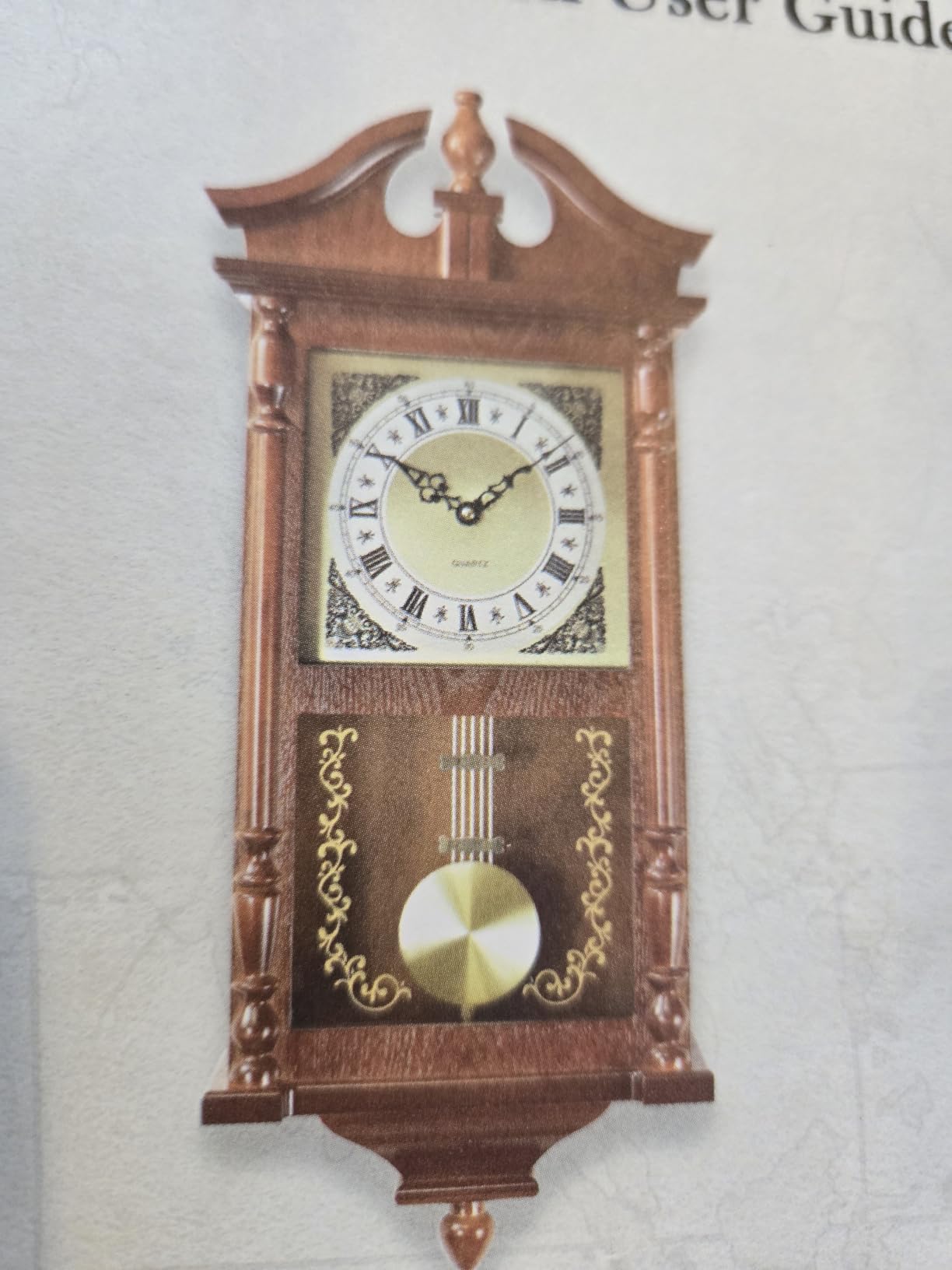 AYRELY® 25IN Grandfather Vintage Wall Clock with Pendulum and Chime, Hour/Quarter-Hour Chime, Rubberwood Frame, Large Vintage Wall Clock for Living Room,Home Decor Gift customer photo 2