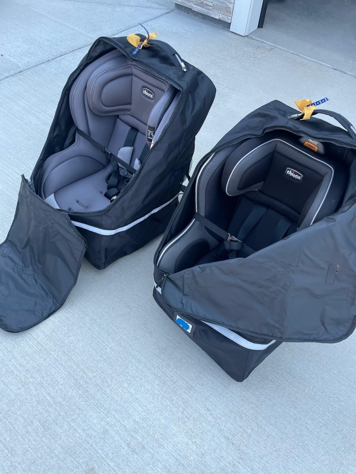 Car Seat Travel Bag,Padded Car Seats Backpack with Steel Cable Handle and Reflective Stripes, Large Durable Carseat Carrier Bag,Airport Gate Check Bag,Infant Seat Travel Bag with Shoulder Strap,Black customer photo 1